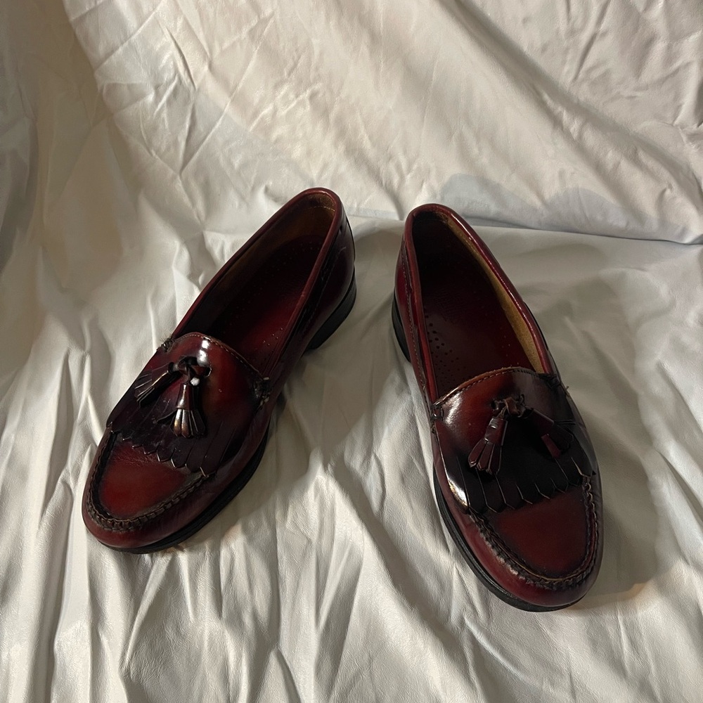 Classic Maroon Tassel Loafers